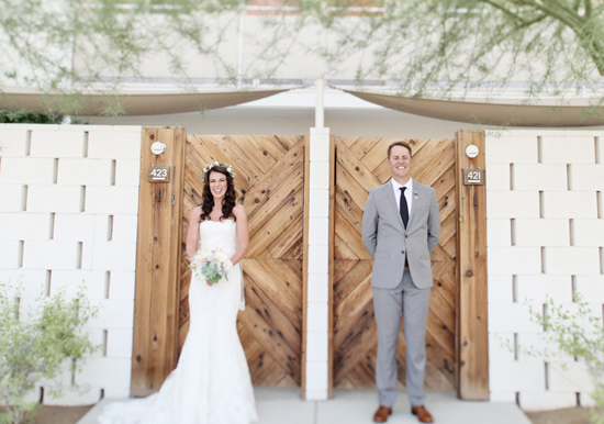 Enzoani wedding dress and J. Lindeberg groom's suit | Photo by Kimberly Genevieve