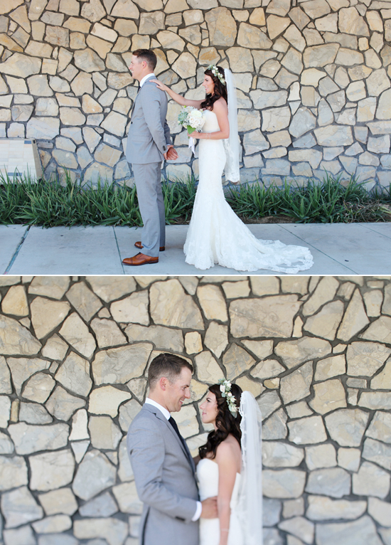 Enzoani wedding dress and J. Lindeberg groom's suit | Photo by Kimberly Genevieve