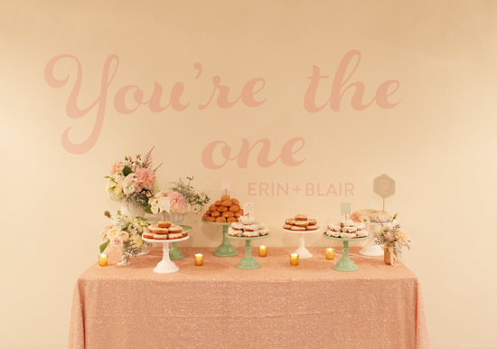 "You're the one" wall decal and donut desserts | Photo by Kimberly Genevieve