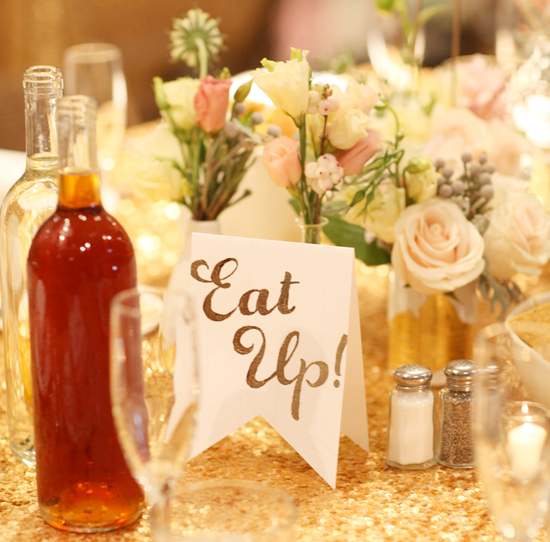 "Eat Up" table signage | Photo by Kimberly Genevieve