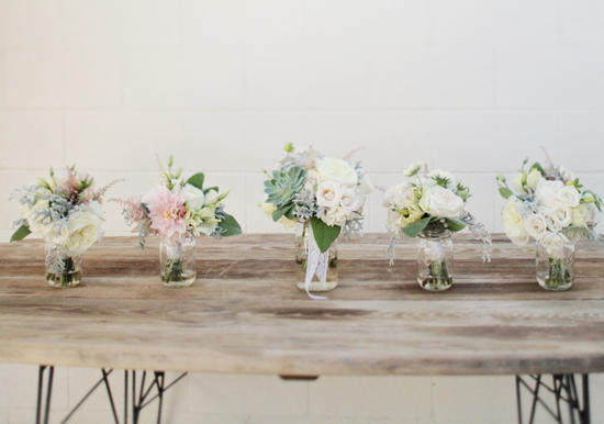 pale and muted bouquets | Photo by Kimberly Genevieve