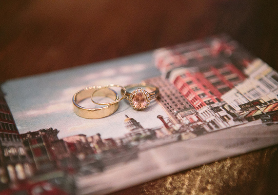 Peach colored diamond ring | photo by Taylor Lord | 100 Layer Cake