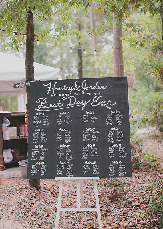 chalkboard seating chart | photos by Nicole Roberts | 100 Layer Cake 