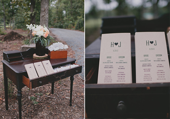 vintage program table | photos by Nicole Roberts | 100 Layer Cake 