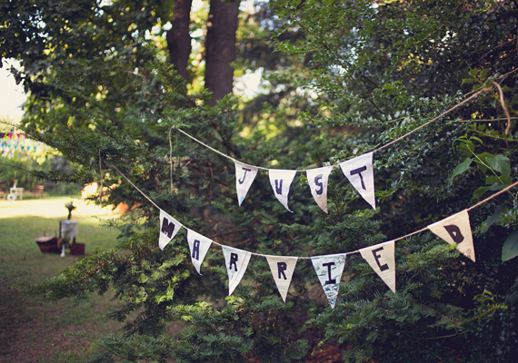 just married bunting | photo by Brooke Courtney | 100 Layer Cake