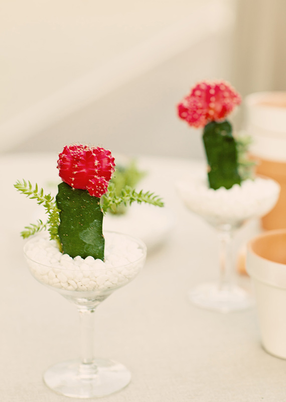 mini cactus centerpiece  | photo by Justin Lee | 100 Layer Cake