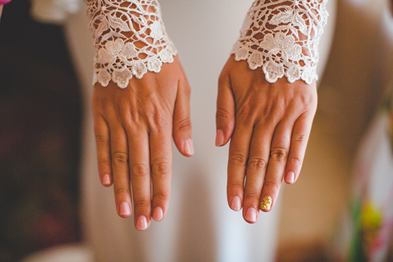 Pink and sparkle wedding nails | Photos by Cana Family | 100 Layer Cake