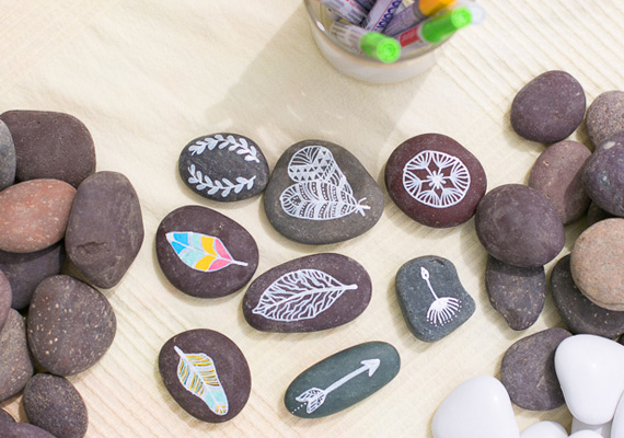 DIY hand painted rocks | Photos by Birds of a Feather | 100 Layer Cake