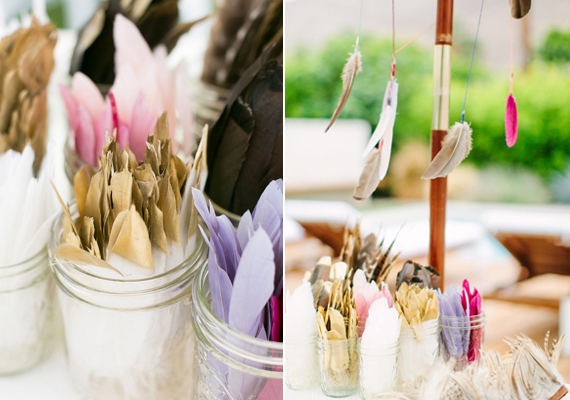 DIY hand painted feathers | Photos by Birds of a Feather | 100 Layer Cake