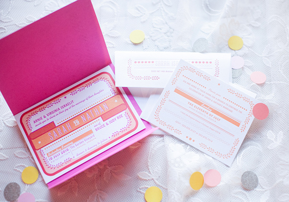 Modern Hammerpress wedding invitation | Photos by Cassandra Castaneda | 100 Layer Cake