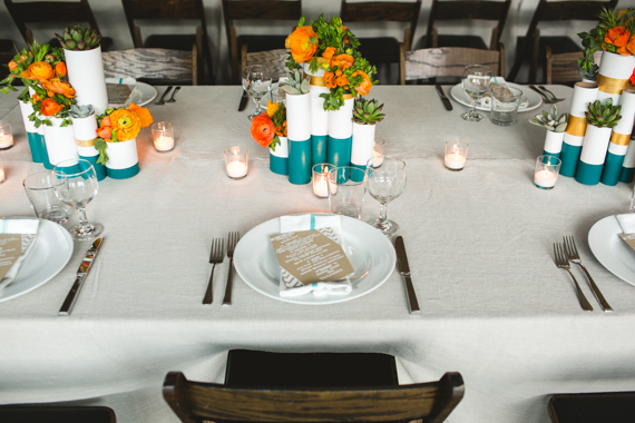 Modern wedding reception decor | Photos by EP Love | 100 Layer Cake
