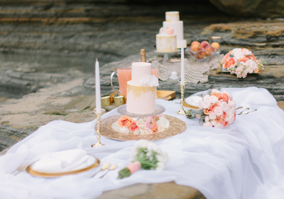 Pink and gold wedding inspiration | photos by Ashley Kelemen | 100 Layer Cake 