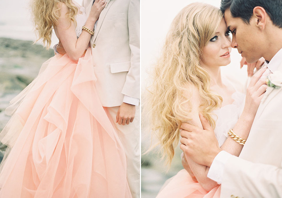 Pink and gold wedding inspiration | photos by Ashley Kelemen | 100 Layer Cake 