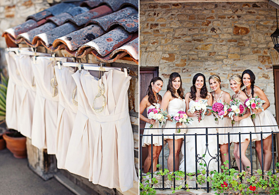 Cream bridesmaid dresses | photos by Meg Perotti | Planning Sitting in a Tree |100 Layer Cake