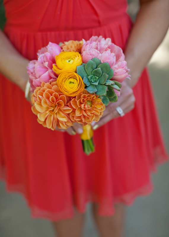 Colorful bridesmaid bouquets | photos by Frenzel Studios | 100 Layer Cake