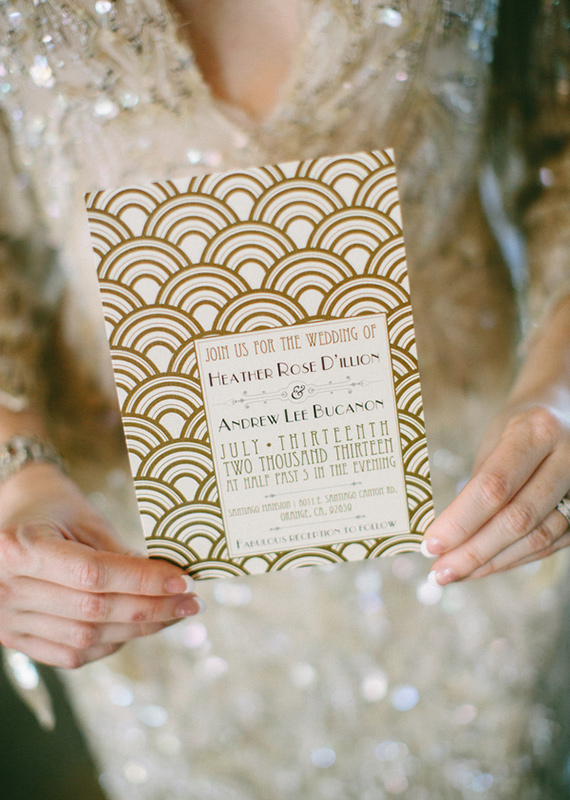 Great Gatsby wedding invitation | photos by Lauren Scotti | 100 Layer Cake
