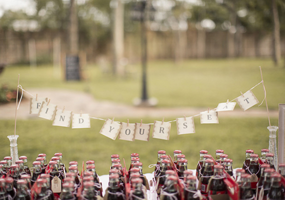 Coca Cola escort cards |  photos by Mustard Seed Photography | 100 Layer Cake