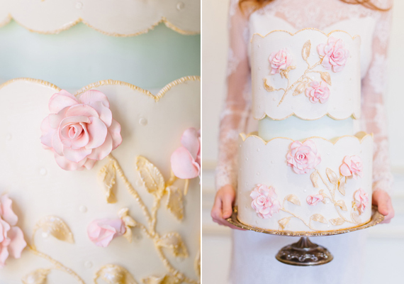 Romantic sugar flower wedding cake | photos by Annabella Charles Photography | 100 Layer Cake