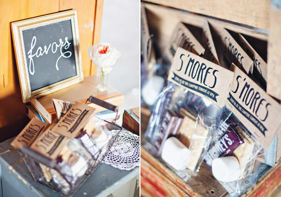 s'more wedding favors | photos by Flora + Fauna | 100 Layer Cake