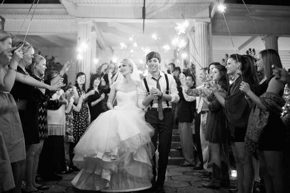 sparkler send off  | Photo by Jeremy Harwell | 100 Layer Cake