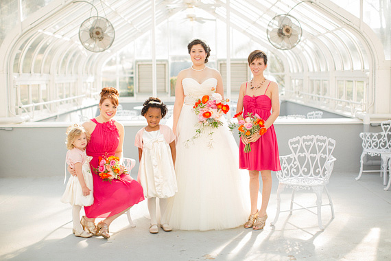 fuchsia watter bridesmaid dresses | photos by Apryl Ann | 100 Layer Cake