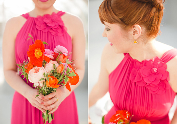 fuchsia watter bridesmaid dresses | photos by Apryl Ann | 100 Layer Cake