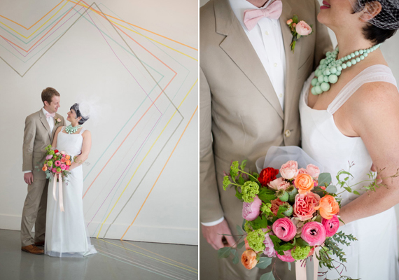 Modern geometric wedding decor ideas | photo by Amanda Megan Miller | 100 Layer Cake