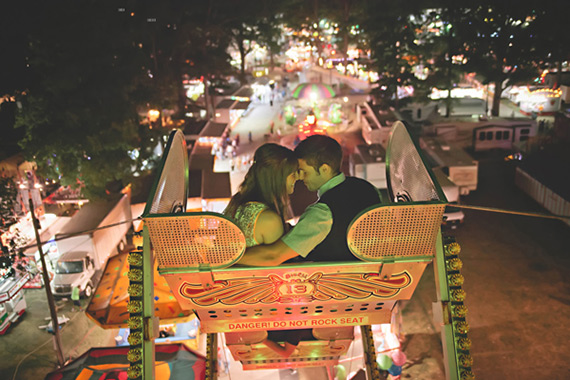 Carnival engagement | Photo by Look Here Photography | 100 Layer Cake