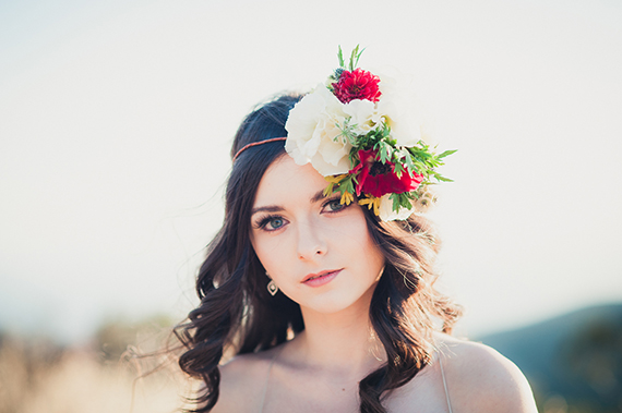 floral bridal crown | photo by Zoom Theory Photography | 100 Layer Cake