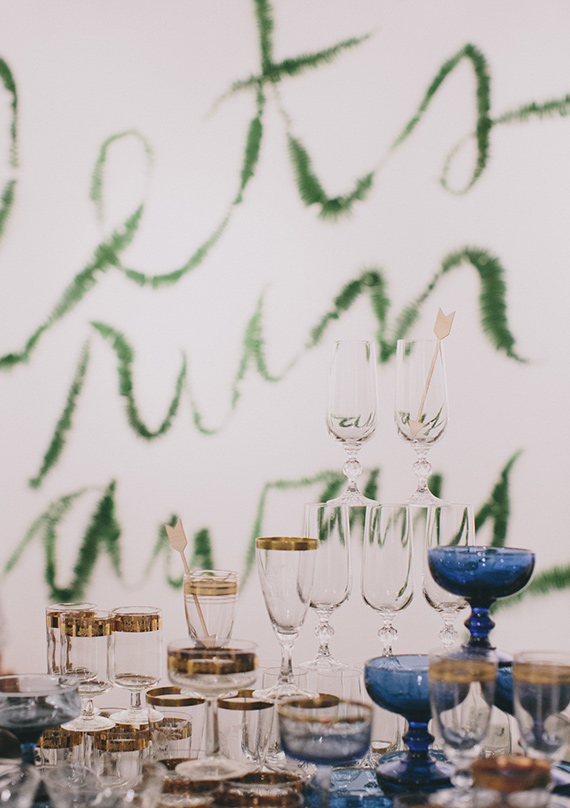 Vintage glassware | Event planning and design Sitting in a Tree | Photos by Rad and in Love | 100 Layer Cake