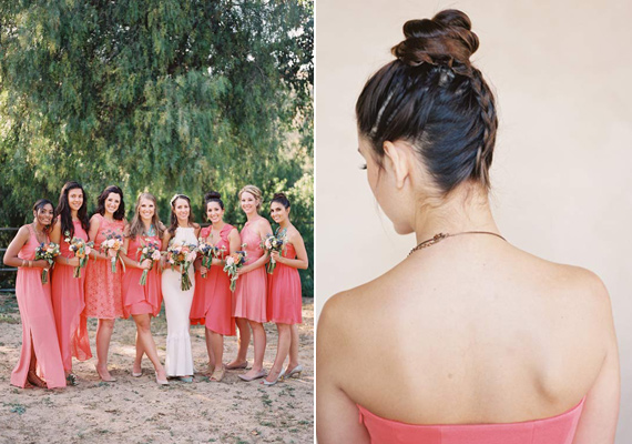 coral bridesmaid dresses | photo by Michael Radford | 100 Layer Cake