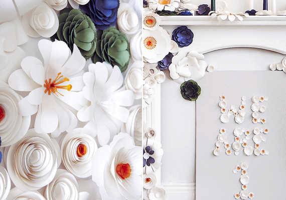 Paper flower anniversary party idea | Styling and concept by Knot and Pop | Photo by Gary Didsbury | 100 Layer Cake