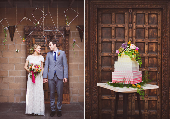 Geometric wedding cake | photos by Ceebee Photography | 100 Layer Cake