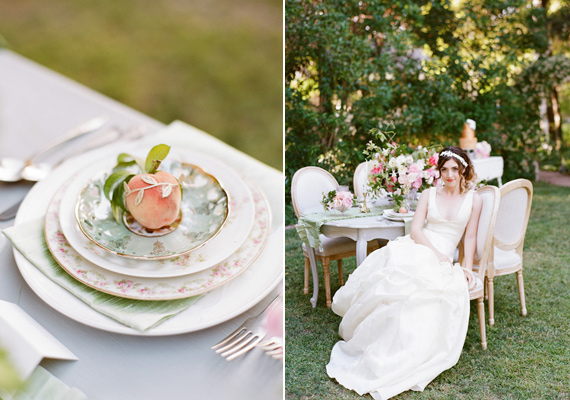 Romantic English garden wedding inspiration | photo by Tonya Joy | Dress by Kristie Kelly | 100 Layer Cake 