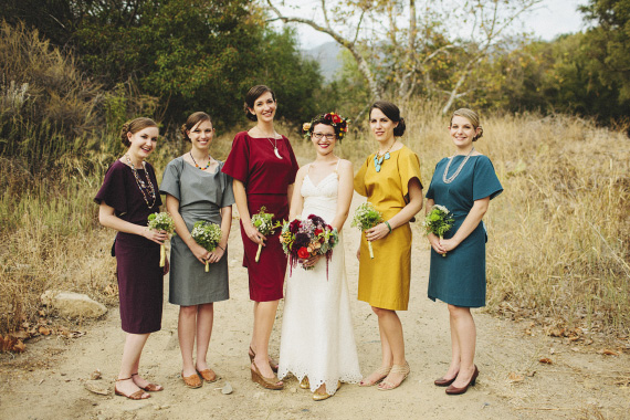 colorful bridesmaid dresses| photo by Matthew Morgan | 100 Layer Cake