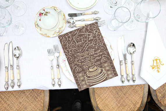 Bernard Maisner calligraphed menu | photo by Stacy Newgent | 100 Layer Cake