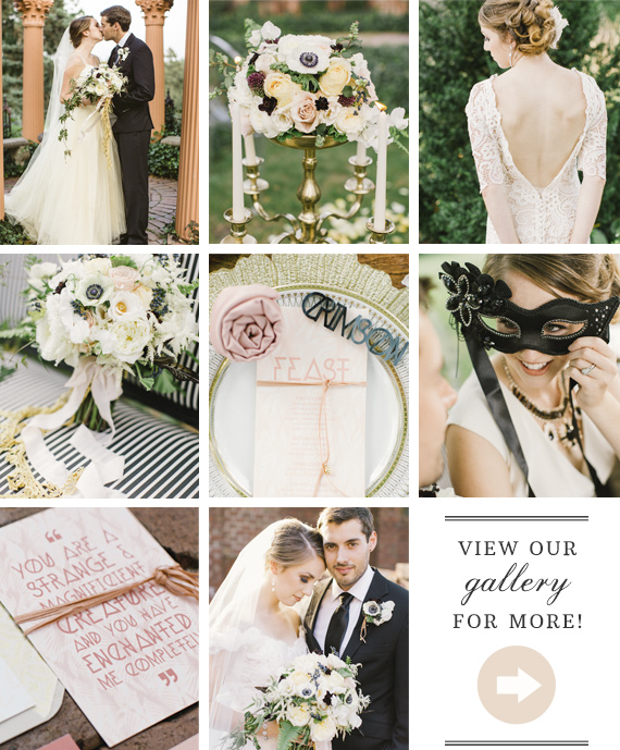 Haunting Masquerade wedding inspiration | photo by Bradley James Photography | 100 Layer Cake