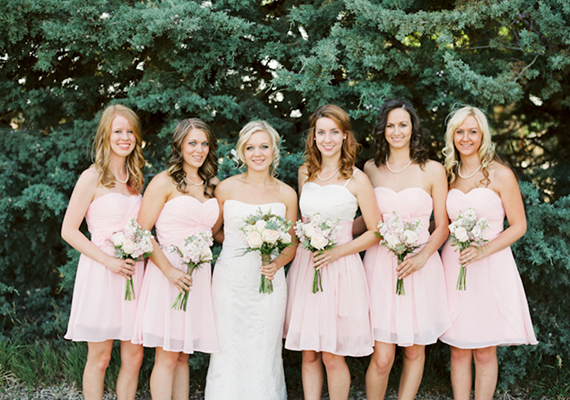 pink bridesmaid dresses | photo by Daniel Kim Photography | 100 Layer Cake