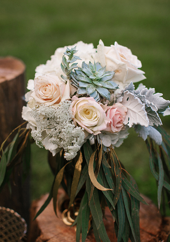 Succulent and rose florals | photo by Love Is A Big Deal  | 100 Layer Cake