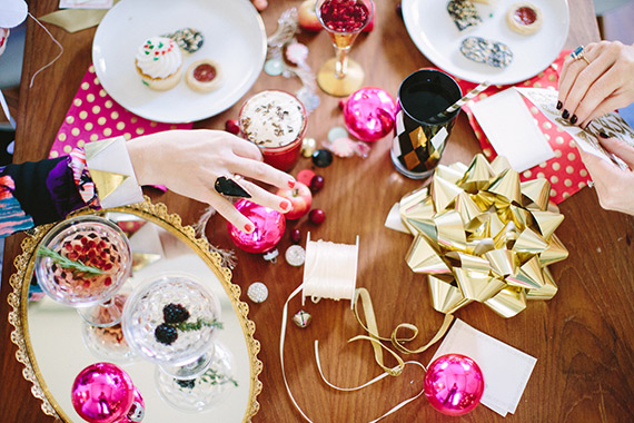 Holiday gift wrapping party | photo by Paige Jones | 100 Layer Cake