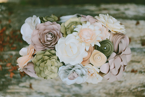 Paper flower themed bridal inspiration | flowers by Khrystyna Balushka Paper Floral Artistry  | photo by Elisheva Golani | 100 Layer Cake