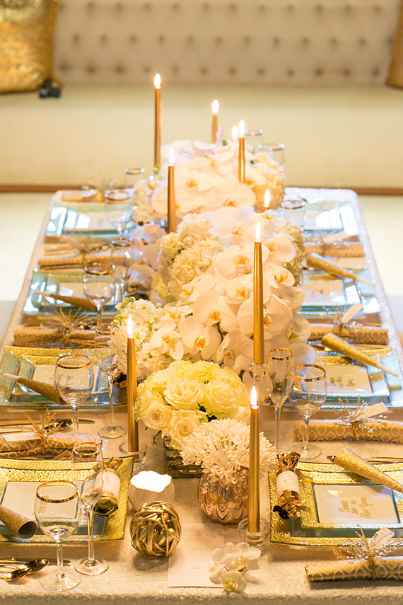 Gold glitz New Years Party inspiration | Photo by Scott Clark Photo | Read more -  http://www.100layercake.com/blog/?p=65987