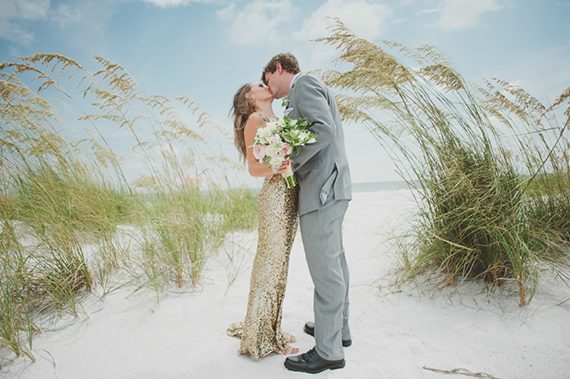 Mint and gold destination wedding | Photo by Dixie Pixel | Gold dress by Badgley Mischka | Read more - http://www.100layercake.com/blog/?p=66859