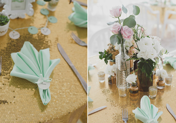 Mint and gold destination wedding | Photo by Dixie Pixel | Florals by Whimsical Gatherings | Read more - http://www.100layercake.com/blog/?p=66859