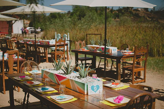 Modern mexican themed wedding | Event design by Pow Wow Events | Photo by John Newsome Photography | Read more -  http://www.100layercake.com/blog/?p=66719