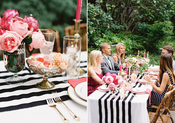 Pink, black and gold dinner party | Photo by Scott and Ashlee of O'Malley Photographers | Read more -  http://www.100layercake.com/blog/?p=66281