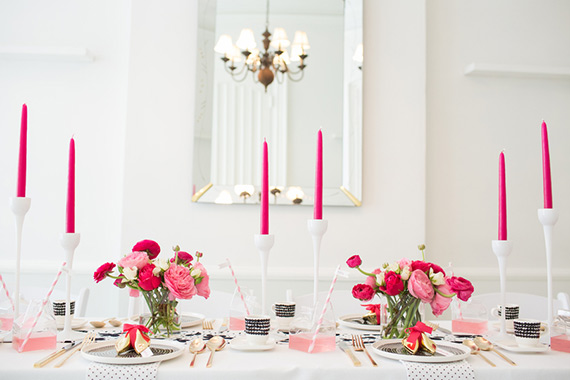 Modern pink, black and white party ideas | photo by Charlie Juliet | Read more - http://www.100layercake.com/blog/?p=67667