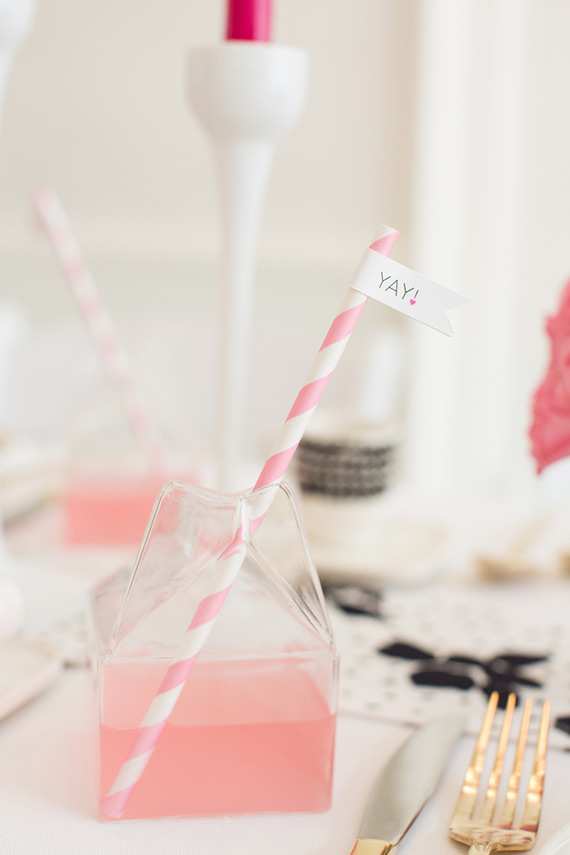 Modern pink, black and white party ideas | photo by Charlie Juliet | Read more - http://www.100layercake.com/blog/?p=67667