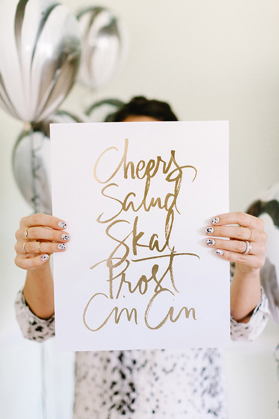 Modern dinner party inspiration | Kate Spade New York dinnerware | Calligraphy Anna Robin | photo by Erin Hearts Court | Read more - http://www.100layercake.com/blog/?p=67320