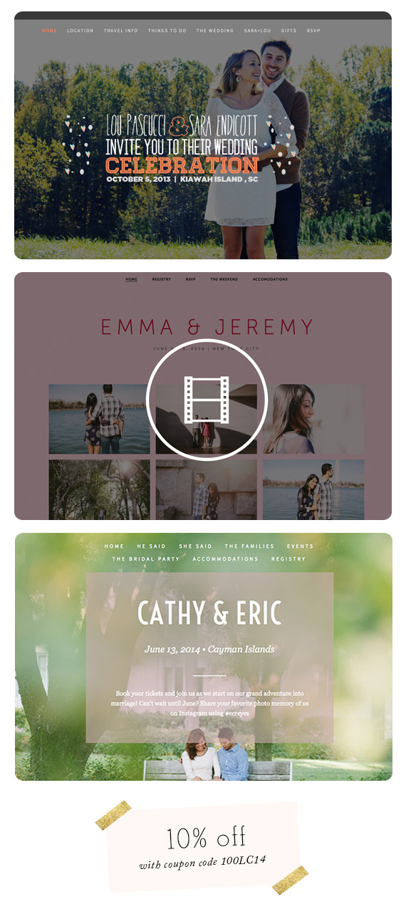 Squarespace wedding websites | 100 Layer Cake